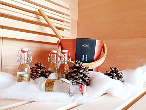 Set de regalo: cubo de sauna de cobre + fragancia de sauna; cubo y cucharón de Rento, 4 aromas de sauna de alta calidad