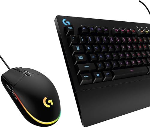 Logitech G213 Prodigy Teclado Gaming, RGB Lightsync, Disposición QWERTY ES - Negro + G203 Lightsync Ratón Gaming, 6 Botones Programables, Ultra-Ligero- Negro