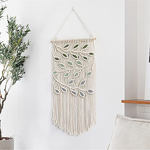 BMIDRUT Makramee-Wandbehang, Boho, handgewebte Wandteppiche, Traumfänger, Boho-Wandkunst, Dekoration, Heimdekoration, Wand-Giebel, 40 x 80 cm