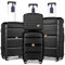 Sea choice Kofferset 4tlg Handgepäck Trolley Koffer mit Beautycase Hartschalen Polypropylene Reisekoffer TSA Schloss 4 Doppel-Rollen S-M-L-XL