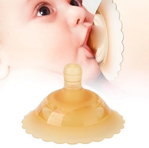 Fyearfly Stillhütchen, Brusthütchen zum Stillen, Silikon Brustwarzenhütchen verhindern knackende Schmerzen beim Stillen Brustwarzenschutz für Flache umgekehrte Brustwarzen