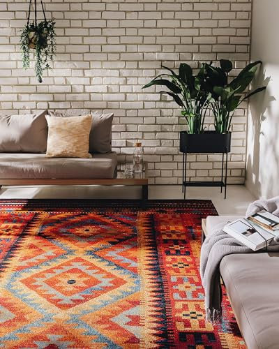 benuta Nest In- & Outdoor Teppich Artis - Multicolor 60x100 cm - Strapazierfähig für Balkon, Terrasse, Garten - Küchenteppich & Wohnzimmerteppich - Botanical, Floral, Shabby Chic, Vintage, Abstrakt