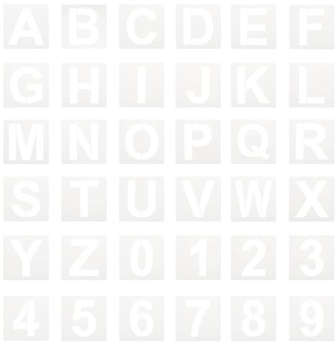 QUARKZMAN 36pz Stencil per Torte con Alfabeto, Stencil per Lettere Dalla A Alla Z, Modelli di Stencil per Lettere e Numeri da 3 per Torte e Biscotto.