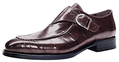 Scarpe da Uomo in Pelle Formali, Moderne e Formali, con Fibbia Laterale Semplice, Stile Britannico, Scarpe Classiche in Pelle a Punta in Vernice, Scarpe da Abito Formale, Scarpe da Lavoro in Pelle