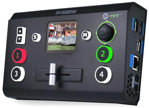 RGBlink Mini Pro V3 - 4K HDMI Signalumschalter - Schwarz - Kompakt & Bequem zu Transportieren - USB 2.0 One-Key-Aufnahme - LCD-Display & Touch-Men - HDMI 2.0 Eingnge - Streaming als Webcam