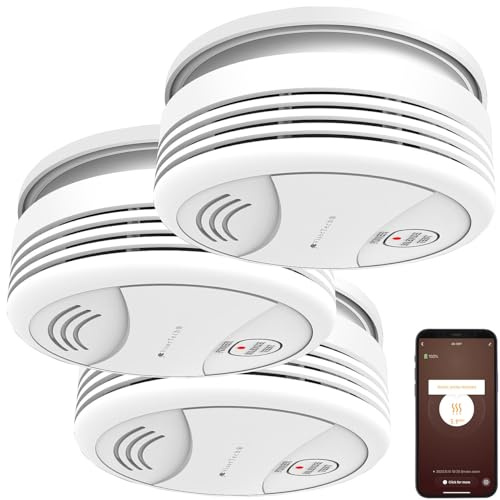 3 détecteurs de fumée connectés RWM-120.app avec commande vocale [VisorTech]