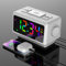 Reloj Despertador Digital, Alarma de Espejo Portátil con Alarma Doble Tiempo, radio FM, Puerto De Carga USB,Temporizador, Repetición, Snooze,12/24H, para dormitorios y niños Mayores (Blanco)