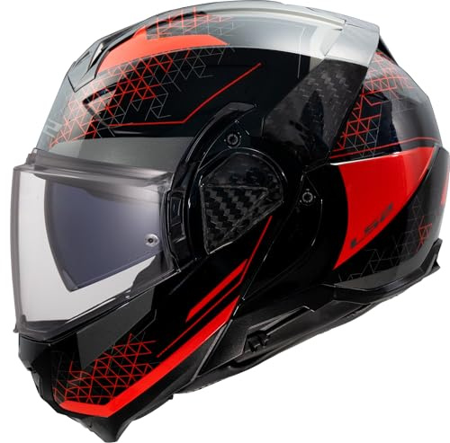 LS2, Casco Moto Modulare ADVANT II ASTRAL Red, XXL