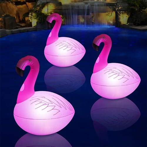 topool Lanterne Solaire Gonflable Canard pour Flamant, Bassin et Jardin, Lampe LED Flottante IP68, Éclairage Solaire Automatique Décoratif (1, Pink)