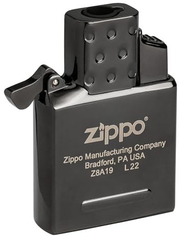 Zippo Insert Gaz pour briquets Tempête – Noir – Flamme Jet Bleue – Single Flame – Rechargeable au Butane – S’adapte à Zippo Classiques
