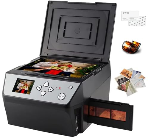 Scanner multifunzione per foto per pellicole e diapositive, 22MP 135/35mm 110 diapositive/negativi per documenti fotografici per documenti fotografici su file JPG digitali HD, altamente compatibile
