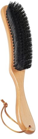 Cepillo de cerdas de jabalí para lana y cachemira, cepillo de tela para hombre, para trajes, suéteres, terciopelo, mango de madera, cepillo para quitar pelusas y pelusas para el cuidado de la ropa