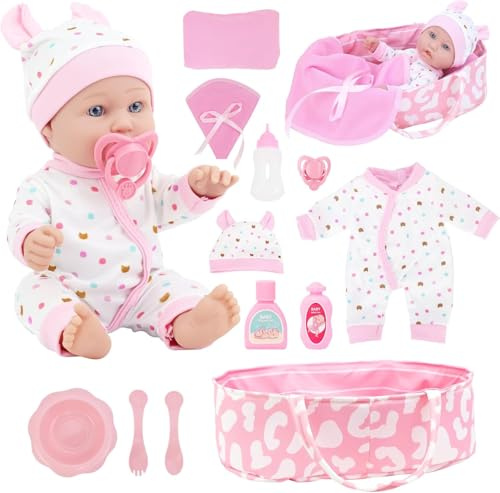 ZITA ELEMENT 12 Baby Doll with Sleeping Carrier Bassinet Bed Set