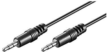 Goobay 51658 Câble de Connexion Audio AUX, 3.5mm Stéréo, CU, Noir, 1.5m Longueur de Câble, 4mm Diamètre