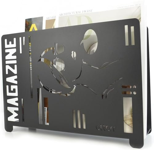 etterr | Zeitschriftenständer | 100% Stahl | Zeitungsständer Modern | Magazine Holder | Zeitschriften Aufbewahrung | Magazinhalter | Zeitungsständer Schwarz | Briefhalter