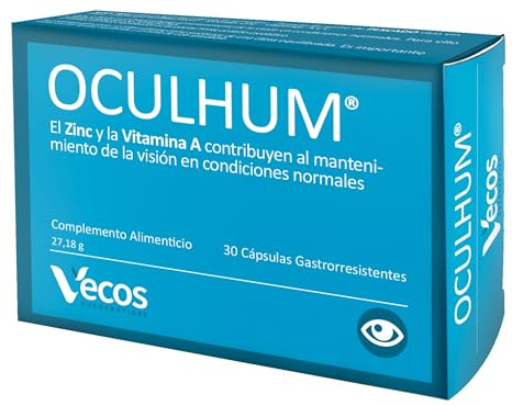 Oculhum Vecos para el cuidado, lubricación e hidratación ocular – Sustituto de colirio y lagrima artificial - Maquibrith®, zinc, vitamina A y Omega 3 para la sequedad y fatiga de los ojos – 30 cáps.