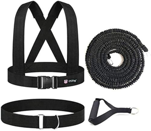 YNXing - Corda di resistenza per allenamento con forza esplosiva, per migliorare velocità, resistenza e forza, Black-16.4ft Kit