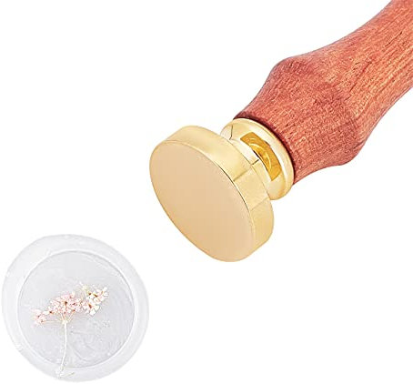 CRASPIRE Siegellack Stempel 22mm Rund Blank Wachssiegel Stempelkopf Abnehmbarer Messing Siegelkopf Birne Holzgriff Für Siegelstempel Umschläge Halloween Hexerei Geschenkkarten Hochzeitseinladungen