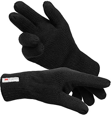 Indicode Herren Jason Handschuhe Fleece Futter | Herrenhandschuhe Damenhandschuhe Black, XS/S