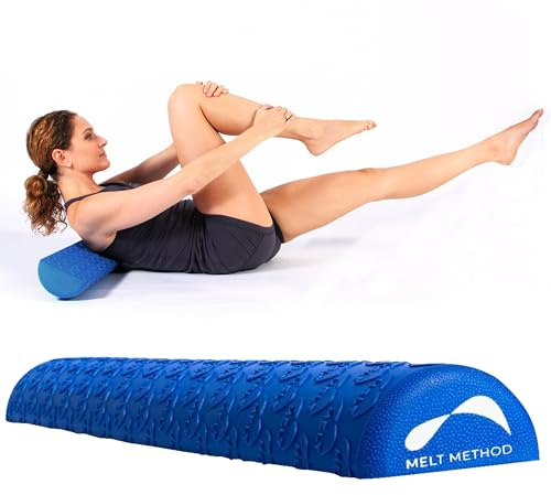 MELT Method 36 Inch Half Foam Roller for Back w/FasciaTherapy Technology - Low Density Soft Foam Roller for Physical Therapy - Half Round & Soft - Great for Pilates & Gentle Muscle Recovery
