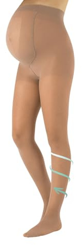 CALZITALY, Medias premama, Pantimedias de descanso para Futuras Mamas, Medias Maternidad 8 mm/Hg, 20 DEN, S, M, L, XL, MADE IN ITALY (L, Powder)