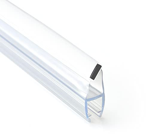 Seiletech.de Magnetdichtung UM02 – 2x 2 m – Dichtung für 6mm 7mm 8mm Glastür – Transparent – Wasserabweisprofil – Duschabdichtung – Duschwand – mit Gummilippe – Schwallschutz – Duschdichtung