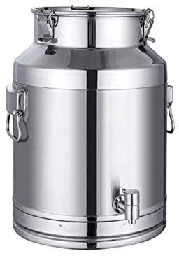 Bidon de transport de lait de ferme - 5L/14L bidon de baratte à lait pot seau à vin baril seau à eau huile réservoir à thé avec couvercle scellé et robinet14L