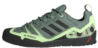 Adidas Unisex Terrex Swift Solo 2.0 Hiking Shoes, Silver Green/Core Black/Green Spark, 40 EU
