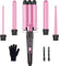 BESTOPE PRO Lockenstab set 5 in 1 Welleneisen - Lockenstäbe 3 Fässer für Große Keine Locken Keramik Lockenwickler mit Verschiedenen Aufsätzen mit Handschuh und 2 Clips