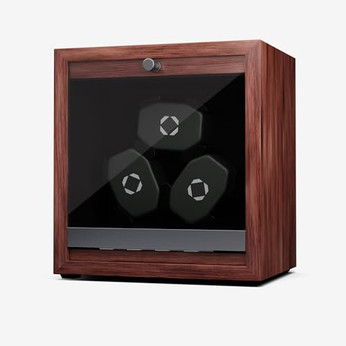 Klarstein Porta Orologi Uomo, Box Carica Batterie per Orologi Automatici, Scatola Orologi, Scatola Porta Orologi con Mantenitore di Carica, Scatola del Tempo per Orologi 4 TDP, 3 Modalità di Rotazione