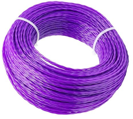 Grass trimmer Line 2MM Universal Strimmer Wire Heavy Duty Strimmers Line 90M Trimmer Wire Weed Cutter Cord Eater Strings Wires Cords(2.0MM x 90M, Purple)