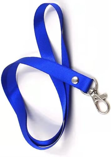 Loopunk 50 Stück Schlüsselbänder für Ausweise, Blau, Schlüsselband mit Clip, Umhängeband mit Abzeichen-Clip, Bulk Lanyards für Hals, Namensschild-Halter