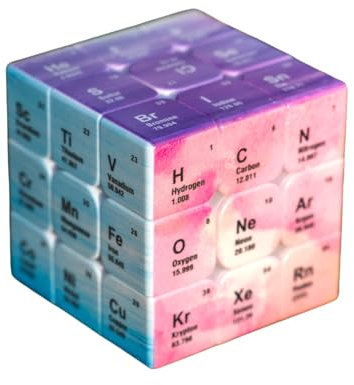 1 Stück Speed Zauberwürfel 3x3 Speed Zauberwürfel Würfel Stickerless - Zauberwürfel Periodensystem Zauberwürfel Chemische Elemente Zauberwurfel Original Geburtstagsgeschenk für Erwachsene und Kinder