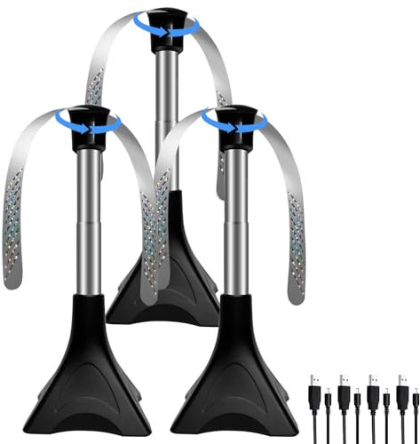 3 PCS Ventilador Portátil Repelente de Moscas, Ventilador de Protección contra Mosquitos, Pequeño y Silencioso, Uso de Mesa/suspendido para Picnic, Barbacoa y Viajes, Exterior e Interior