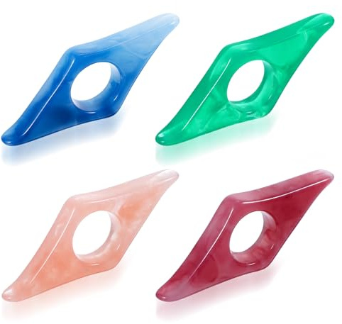 Ouligay Lot de 4 supports de pages pour livre - En résine - Anneau de pouce - Accessoire de lecture - Accessoire de lecture - Pour les amateurs de livres, les lecteurs, les enseignants