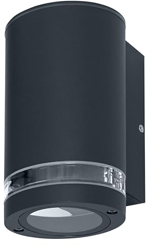 Osram Außenwandleuchte GU10 Downlight mit Gap-Ring, indirektes Licht, Aluminiumgehäuse Dunkelgrau, IP44 & IK03, Wandleuchte für Fassaden