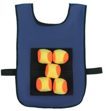 MotiveTech Set da Gioco di Dodgeball con Palloni Bersaglio, Giubbotto Sportivo da Esterno, Lancio di Palline Morbide per Il Campeggio, Bambini Blu
