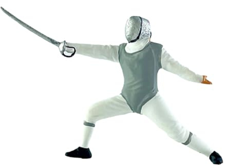 ＡＷＨＡＯ 1/64 Maßstab Modell Figur Mini Fechtpuppe Modell Landschaft Kreative Szene Requisiten Harz Fechter Figur Tiny People, Vorwärts Grau