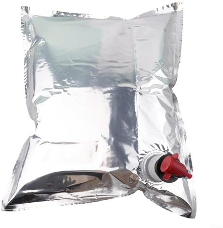 Sacchetti di ricambio Bag in Box, capacità 5 l, con rubinetto a farfalla, confezione da 5 sacchetti multistrato per succhi di vino per la produzione di birra domestica, barriera all'ossigeno strato