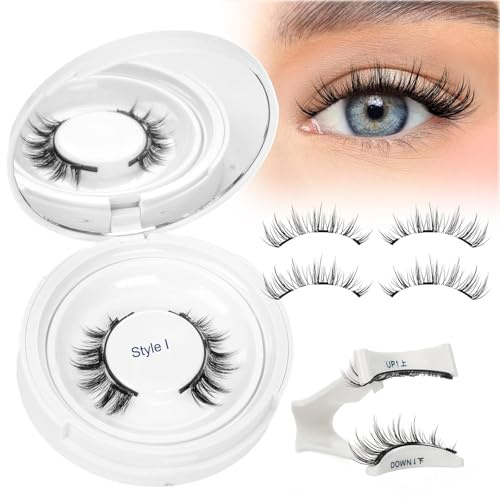 Higu clace Magnetic-Lashes Natural Look, Magnetic-Eyelashes Kit with Applicator and Manual, 1 Pair Reusable Lashes Easy to Wear and Remove, No Glue or Eyeliner Needed(STYLE I)
