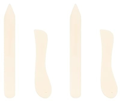 4 Pcs Paper Creaser Set with Curved & Straight Bone Folder – Craft Tool
