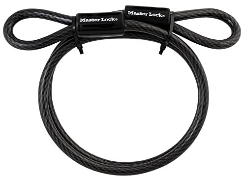 Master Lock, Cable de acero con extremos en bucle, 4 pies de largo, 85DPF, 4 pies x 3/8 pulgadas de diámetro