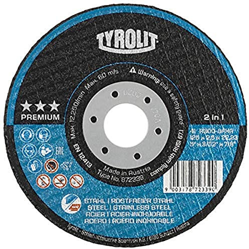 TYROLIT Trennscheibe Premium*** 2in1 | 125x2,5 mm | gekröpft | Form 42 | 1 Stück
