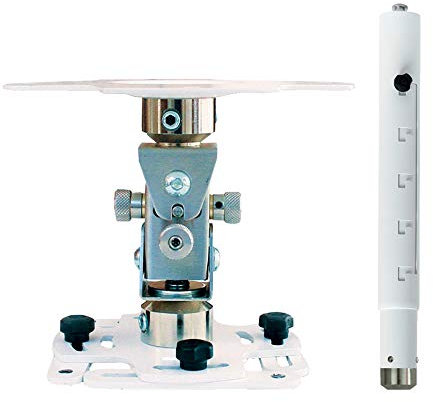 Supporto Proiezione Professionale “Arakno-Mini” Bianco 198/263cm Regolabile Per Videoproiettore (Disponibile da 15cm, 57/77cm, 83/123cm, 128/193cm, 198/263cm) Montaggio Staffa A Soffitto Qualità