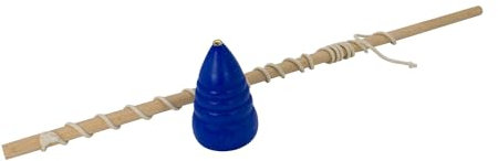 GICO Peitschenkreisel aus Holz in diversen Farben, Peitsche mit Schnur und Kreisel - Qualität Made in EU – 6445 (Blau)