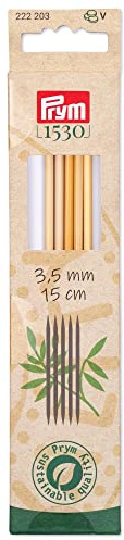 Prym Dubbelspetsig och handske sticknålar bambu 15 cm 3,50 mm, naturlig, en storlek