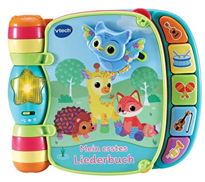 Vtech Baby Mein erstes Liederbuch – Kunterbuntes Buch mit 6 Seiten und beweglichen Elementen zum Spielen, Zuhören und Mitsingen – Für Kinder von 6-36 Monaten