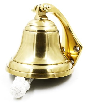 Handcrafted Trading Co. Campana di alluminio da pranzo in ottone finito, nave nautica 4