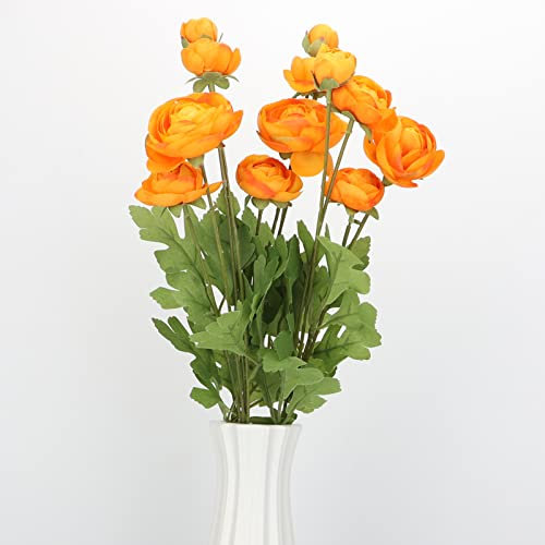 LGEGE Künstliche Seidenblumen, persische Butterblumen, 3 Stück, für Blumenarrangements, orangefarbene Vase, Blume für Zuhause, Küche, Büro, Hotel, Dekoration für den Innenbereich