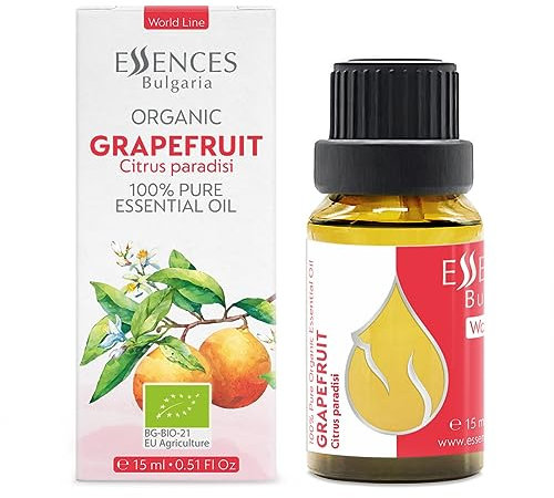 Essences Bulgaria Bio-Grapefruit Ätherisches Öl 15ml | Citrus paradisi | 100% Naturrein | Unverdünnt | Therapeutischer Grad | Aromatherapie | Kosmetik | Tierversuchsfrei | Gentechnikfrei | Vegan
